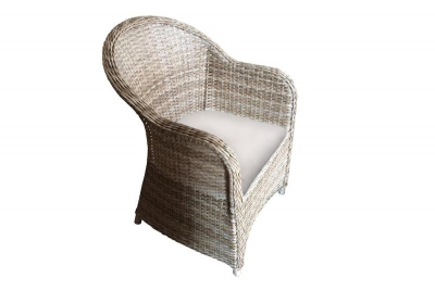 Кресло плетеное с подушкой Tagliamento Sahara алюминий, искусственный ротанг тортора Фото 1
