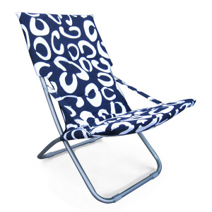 Кресло складное Afina Белла-1 ПВХ, сталь синий Фото 1