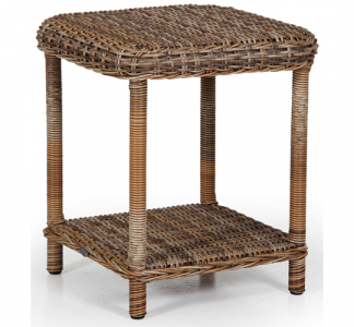 Столик плетеный кофейный BraFab Catherine алюминий, искусственный ротанг коричневый Фото 1