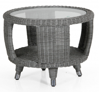 Столик плетеный кофейный BraFab Silva искусственный ротанг серый Фото 1