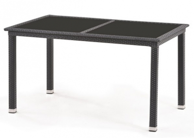 Плетеный обеденный стол Afina T285A-W5 160x90 Black  искусственный ротанг, сталь черный Фото 1
