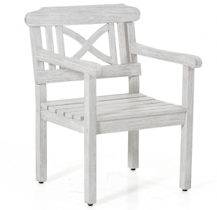 Кресло деревянное с подушкой BraFab Dakota массив акации, ткань белый Фото 2