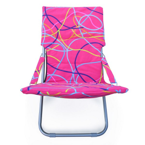 Кресло складное Afina Белла-3 ПВХ, сталь розовый Фото 2