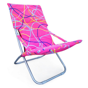 Кресло складное Afina Белла-3 ПВХ, сталь розовый Фото 1