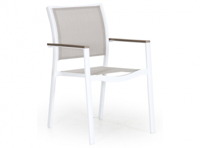 Кресло BraFab Scilla алюминий, текстилен белый, серый Фото 1