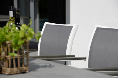 Кресло BraFab Scilla алюминий, текстилен белый, серый Фото 2