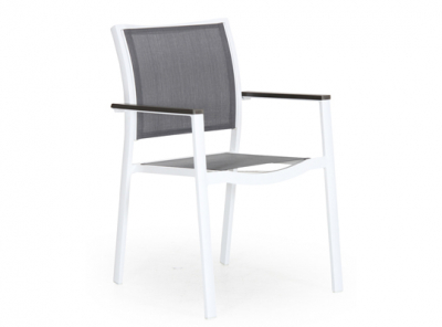 Кресло BraFab Scilla алюминий, текстилен белый, темно-серый Фото 1