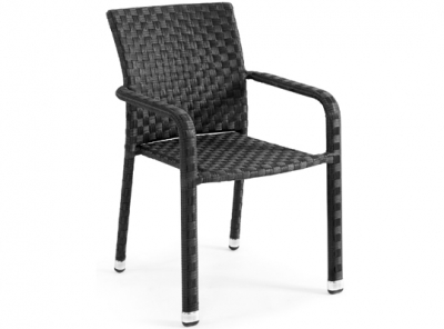 Кресло плетеное BraFab Colico искусственный ротанг, алюминий черный Фото 1