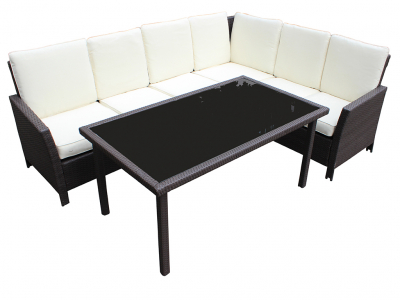 Комплект плетеной мебели KVIMOL КМ-1313 искусственный ротанг коричневый, бежевый Фото 3