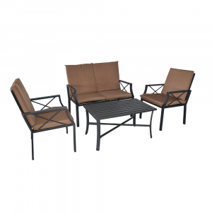 Комплект мебели KVIMOL КМ-0313 сталь, искусственный ротанг коричневый Фото 1