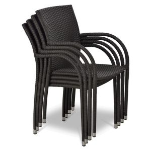 Кресло плетеное Afina Y282A-W52 Brown искусственный ротанг, сталь коричневый Фото 4