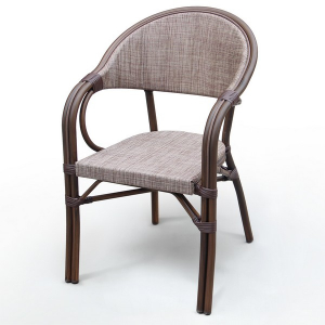 Плетеное кресло Afina текстилен, алюминий капучино Фото 1