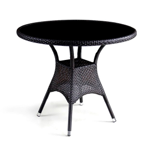 Плетеный стол Afina искусственный ротанг, сталь темно-коричневый Фото 1