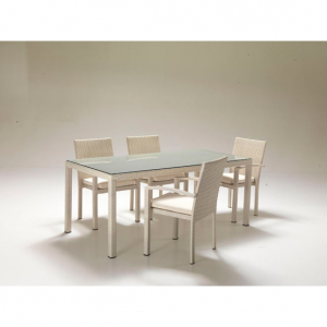 Кресло плетеное RosaDesign Linear алюминий, искусственный ротанг белый Фото 2