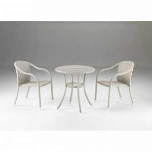 Кресло плетеное RosaDesign Barina алюминий, искусственный ротанг белый Фото 3