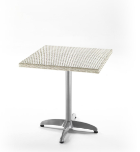 Стол плетеный обеденный RosaDesign Brio алюминий, искусственный ротанг белый Фото 1