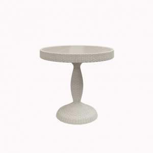 Обеденный плетеный стол Terrasophy алюминий, искусственный ротанг белый Фото 5