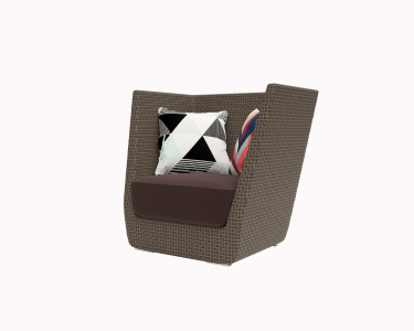 Плетеное кресло Terrasophy алюминий, искусственный ротанг коричневый Фото 3
