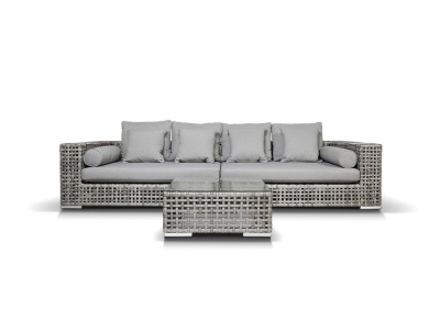 Комплект модульной плетеной мебели 4SIS Канти алюминий, искусственный ротанг светло-серый Фото 4