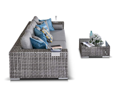 Комплект модульной плетеной мебели 4SIS Канти алюминий, искусственный ротанг светло-серый Фото 2