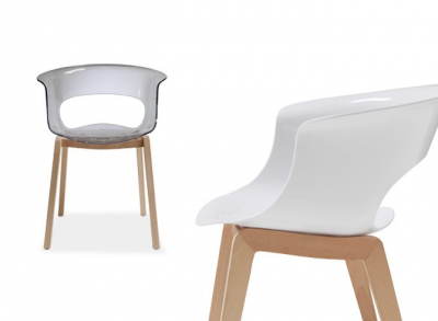 Кресло пластиковое Scab Design Natural Miss B Antishock бук, поликарбонат натуральный бук, белый Фото 4