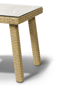 Журнальный столик плетеный 4SIS Капри алюминий, искусственный ротанг серо-желтый Фото 3