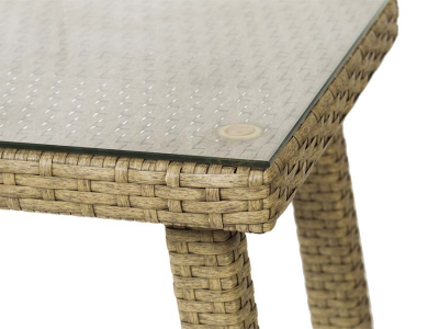 Журнальный столик плетеный 4SIS Капри алюминий, искусственный ротанг серо-желтый Фото 4