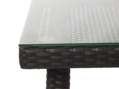 Журнальный столик плетеный 4SIS Капри алюминий, искусственный ротанг черный Фото 3
