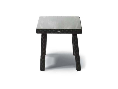 Журнальный столик плетеный 4SIS Капри алюминий, искусственный ротанг черный Фото 2