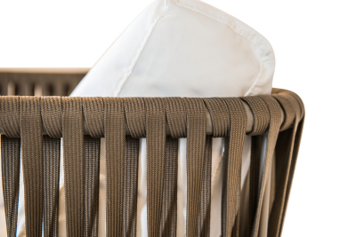 Кресло металлическое мягкое 4SIS Касабланка алюминий, ткань серо-коричневый Фото 5