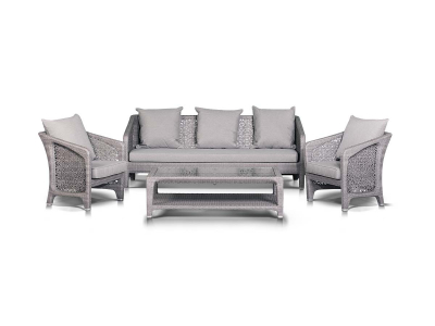 Кресло плетеное с подушками 4SIS Лабро алюминий, искусственный ротанг серый Фото 10
