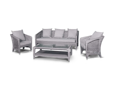 Кресло плетеное с подушками 4SIS Лабро алюминий, искусственный ротанг серый Фото 11