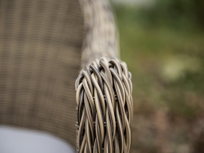 Кресло плетеное 4SIS Равенна алюминий, искусственный ротанг, ткань соломенный Фото 5