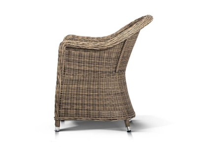 Кресло плетеное 4SIS Равенна алюминий, искусственный ротанг, ткань соломенный Фото 3