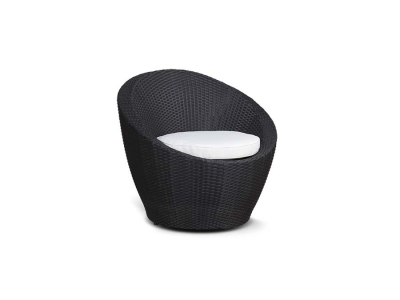 Кресло плетеное с подушками 4SIS Туллон алюминий, искусственный ротанг черный Фото 1