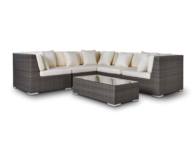 Комплект плетеной мебели 4SIS Беллуно алюминий, искусственный ротанг серо-коричневый Фото 4