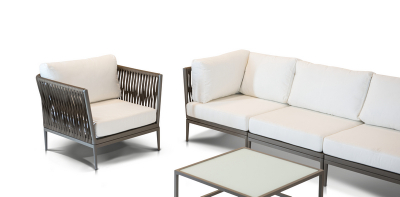 Комплект мебели 4SIS Касабланка алюминий, стекло, ткань серо-коричневый Фото 2
