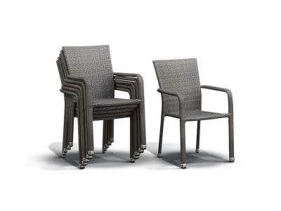 Комплект плетеной мебели 4SIS Бари алюминий, искусственный ротанг серо-коричневый Фото 6