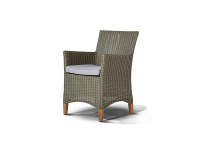 Кресло плетеное 4SIS Пестум алюминий, тик, искусственный ротанг, ткань светло-серый Фото 1