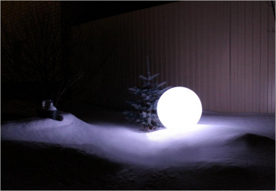 Шар пластиковый светящийся LED Minge полиэтилен белый Фото 2