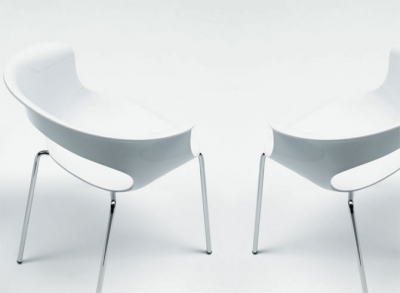 Кресло пластиковое Scab Design Miss B Antishock сталь, поликарбонат хром, белый Фото 3