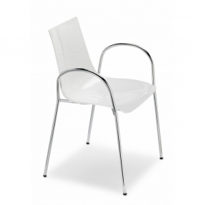 Кресло пластиковое Scab Design Zebra Antishock сталь, поликарбонат хром, белый Фото 1