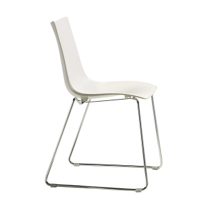 Стул пластиковый на полозьях Scab Design Zebra Technopolymer сталь, технополимер хром, лен Фото 4