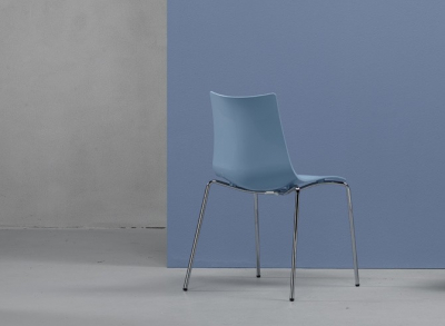 Стул пластиковый Scab Design Zebra Technopolymer 4 legs сталь, технополимер хром, голубой Фото 4