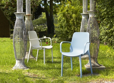 Кресло пластиковое Scab Design Ginevra стеклопластик голубой Фото 4