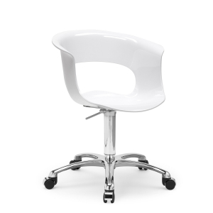 Кресло пластиковое на колесах Scab Design Miss B Office Antishock сталь, поликарбонат белый Фото 1