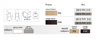 Стул барный пластиковый Scab Design Natural Zebra Antishock бук, поликарбонат натуральный бук, белый Фото 2