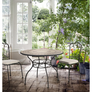 Стол металлический обеденный Garden Relax Karola металл, керамика серый Фото 3