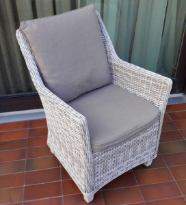 Кресло плетеное с подушкой Besta Fiesta Тоскана алюминий, искусственный ротанг, ткань бежевый Фото 1