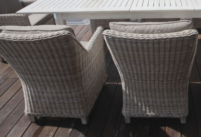 Кресло плетеное с подушкой Besta Fiesta Тоскана алюминий, искусственный ротанг, ткань бежевый Фото 9
